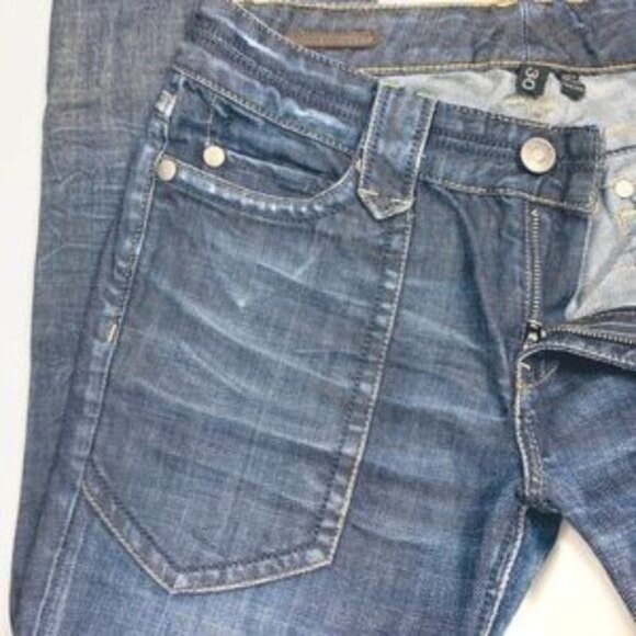 Club Monaco Stove Pipe Jeans Thrashed Distressed Groin Pork Chop Pockets Size 30 - Picture 6 of 16